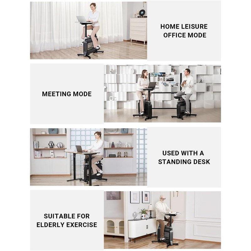 King Smith Foldable Workstation Exercise Bike with Adjustable Resistance, Desktop Stand - Black King Smith Foldable Workstation Exercise Bike with Adjustable Resistance, Desktop Stand - Black